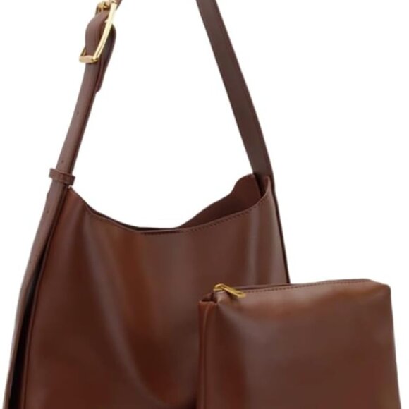 PU Leather Shoulder Bag for Women Large Capacity Multi-Way Casual Tote - Picture 1 of 9